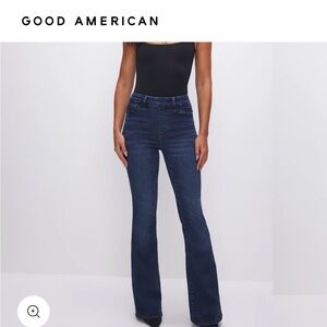 Good American Dark Blue Flare Jeans